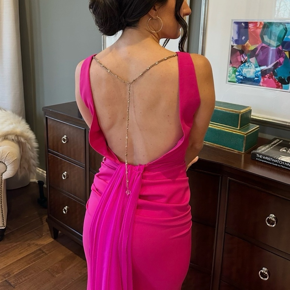 Nicole Bakti Hot Pink Gown Size 6
